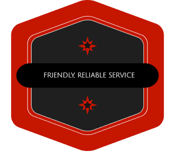 Friendly, Reliable Service Badge